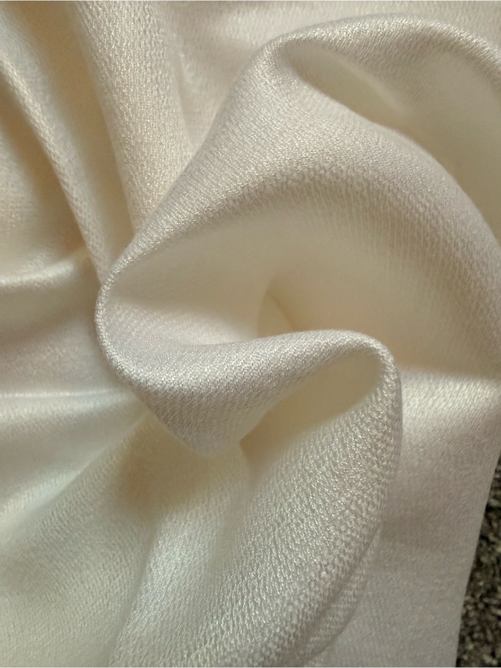 Silky White Fringe Pashmina Scarf - Picture 2 of 3